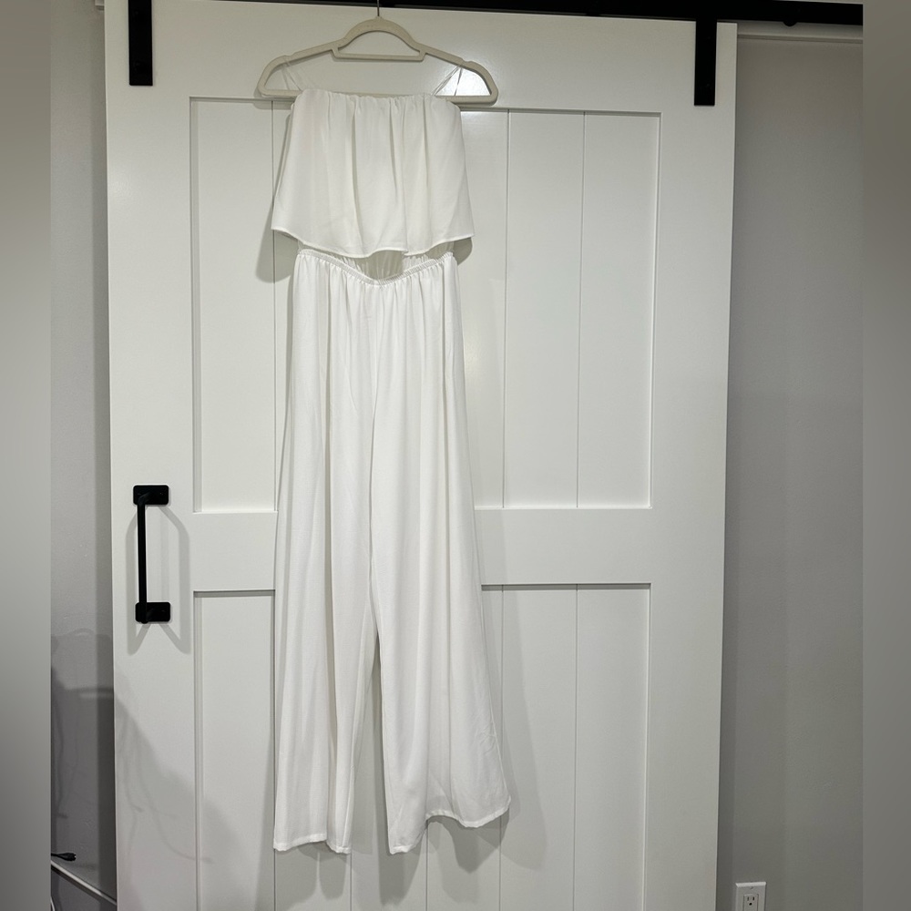 VICI WHITE Strapless Pantsuit - Large